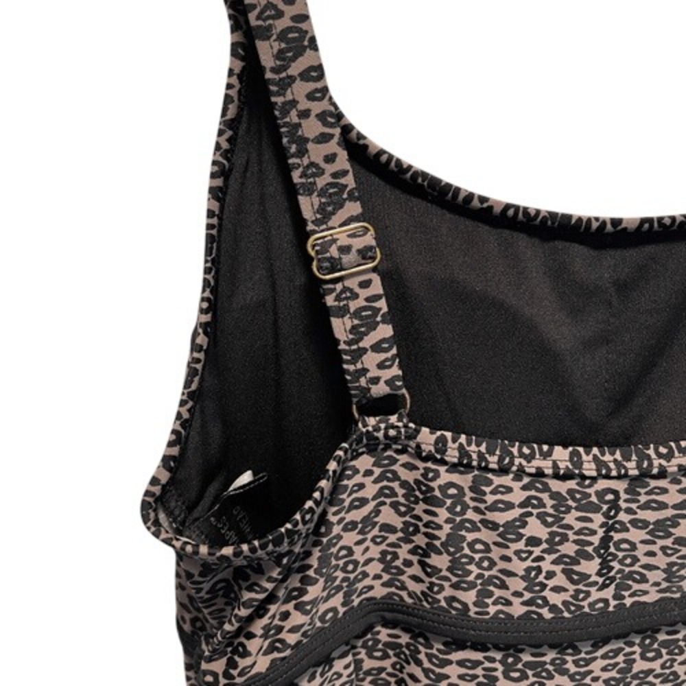 Shore Shapes Leopard Print Swim Dress Adjustable Straps Built-In Cups Size‎ 10 - Picture 6 of 13